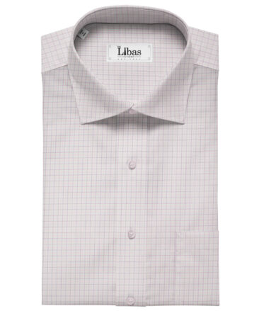 Arvind Men's Cotton Checks Unstitched Shirting Fabric (White)