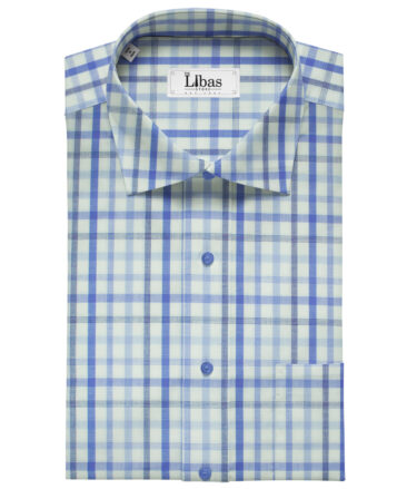 Arvind Men's Cotton Checks Unstitched Shirting Fabric (White)