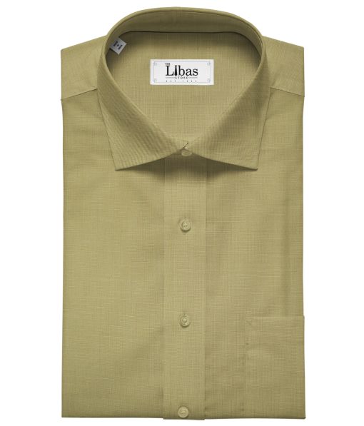 Cadini Men's Cotton Linen Solids 2.25 Meter Unstitched Shirting Fabric (Beige)