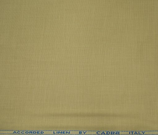 Cadini Men's Cotton Linen Solids 2.25 Meter Unstitched Shirting Fabric (Beige)