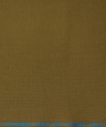 Cadini Men's Cotton Linen Solids 2.25 Meter Unstitched Shirting Fabric (Dark Peanut Brown )