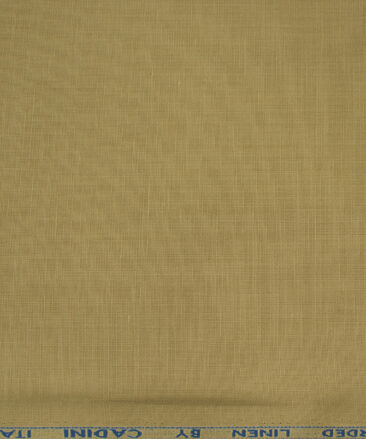 Cadini Men's Cotton Linen Solids 2.25 Meter Unstitched Shirting Fabric (Fawn Beige )