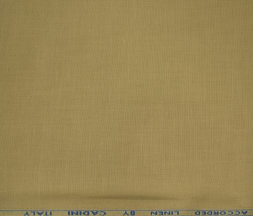 Cadini Men's Cotton Linen Solids 2.25 Meter Unstitched Shirting Fabric (Fawn Beige )