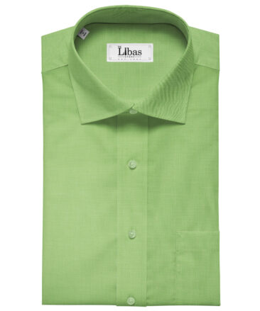 Cadini Men's Cotton Linen Solids 2.25 Meter Unstitched Shirting Fabric (Lime Green)