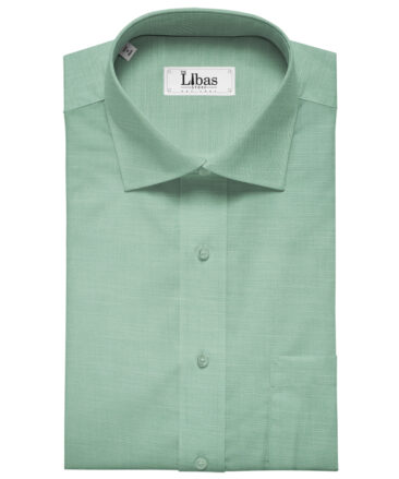 Cadini Men's Cotton Linen Solids 2.25 Meter Unstitched Shirting Fabric (Mint Green)