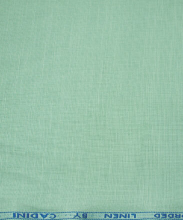 Cadini Men's Cotton Linen Solids 2.25 Meter Unstitched Shirting Fabric (Mint Green)