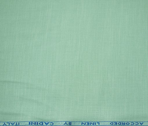 Cadini Men's Cotton Linen Solids 2.25 Meter Unstitched Shirting Fabric (Mint Green)