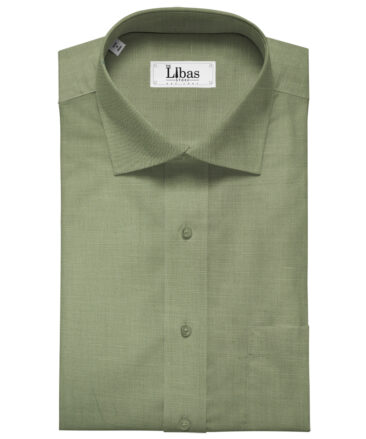 Cadini Men's Cotton Linen Solids 2.25 Meter Unstitched Shirting Fabric (Pista Green)