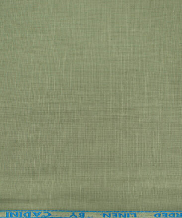 Cadini Men's Cotton Linen Solids 2.25 Meter Unstitched Shirting Fabric (Pista Green)