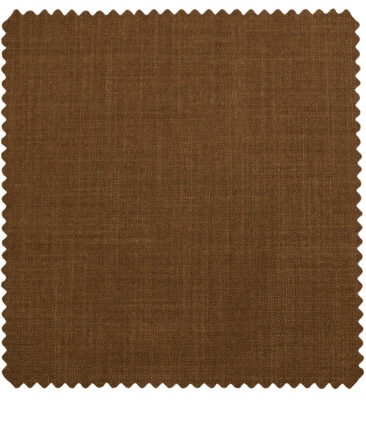 J.Hampstead Men's Terry Rayon (65 + 35) Structured 3.75 Meter Unstitched Suiting Fabric (Rust Brown)