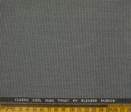 J.Hampstead Men's Polyester Viscose Structured 3.75 Meter Unstitched Suiting Fabric (Light Grey)