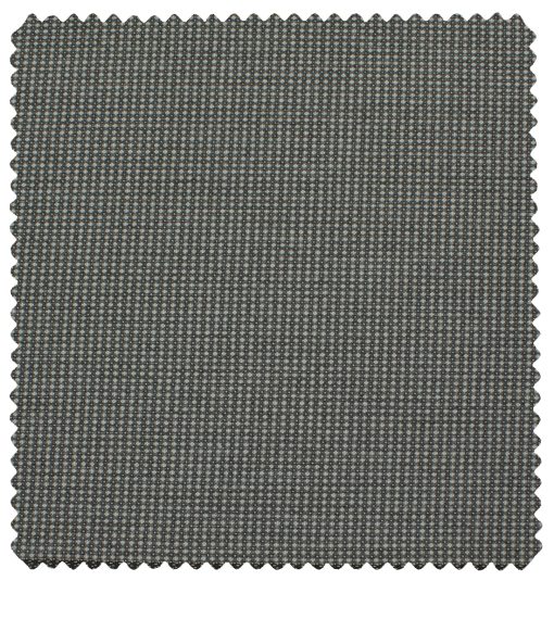 J.Hampstead Men's Polyester Viscose Structured 3.75 Meter Unstitched Suiting Fabric (Light Grey)