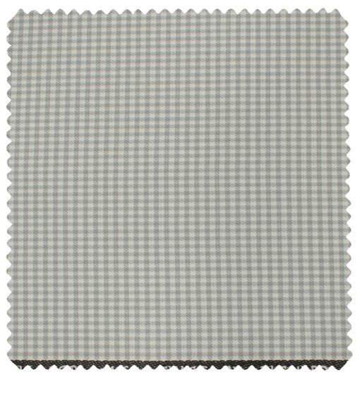 J.Hampstead Men's Polyester Viscose Checks 3.75 Meter Unstitched Suiting Fabric (Light Grey)