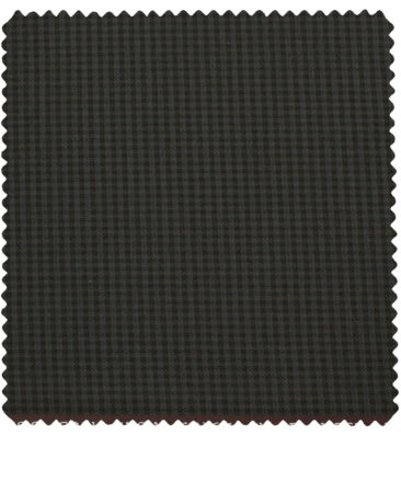 J.Hampstead Men's Polyester Viscose Checks 3.75 Meter Unstitched Suiting Fabric (Dark Brown)