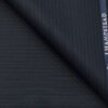 J.Hampstead Men's Polyester Viscose Striped 3.75 Meter Unstitched Suiting Fabric (Dark Navy Blue )