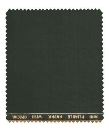 Raymond Men's Polyester Viscose Checks  Unstitched Suiting Fabric (Dark Pine Green)