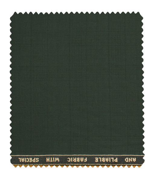 Raymond Men's Polyester Viscose Checks  Unstitched Suiting Fabric (Dark Pine Green)