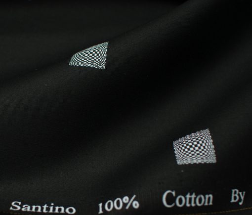 Bombay Rayon Men's Cotton Printed 2 Meter Unstitched Shirting Fabric (Black & White)