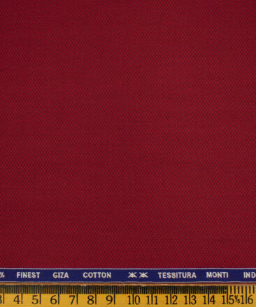 Tessitura Monti Men's Giza Cotton Structured 2 Meter Unstitched Shirting Fabric (Red)