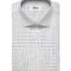 Tessitura Monti Men's Giza Cotton Checks 2 Meter Unstitched Shirting Fabric (White & Blue)