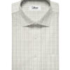 Tessitura Monti Men's Giza Cotton Checks 2 Meter Unstitched Shirting Fabric (White & Grey)