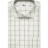 Raymond Men's Premium Cotton Checks 2 Meter Unstitched Shirting Fabric (White & Black)