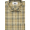 Soktas Men's Giza Cotton Checks 2 Meter Unstitched Shirting Fabric (Beige & Brown)