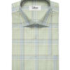 Soktas Men's Giza Cotton Checks 2 Meter Unstitched Shirting Fabric (Light Olive Green)