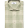 Soktas Men's Giza Cotton Checks 2 Meter Unstitched Shirting Fabric (Beige & Green)