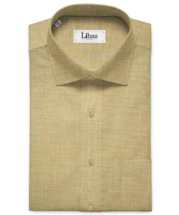 Linen Club Men's European Linen 50 LEA Structured 2.25 Meter Unstitched Shirting Fabric (Beige)