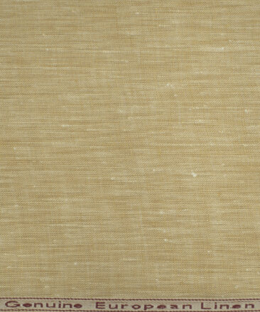 Linen Club Men's European Linen 60 LEA Self Design 2.25 Meter Unstitched Shirting Fabric (Biscotti Beige)