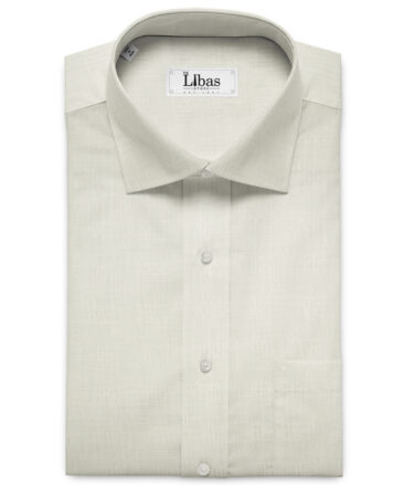 Arvind Men's Irish Linen 60 LEA Dobby 2.25 Meter Unstitched Shirting Fabric (Milky White)