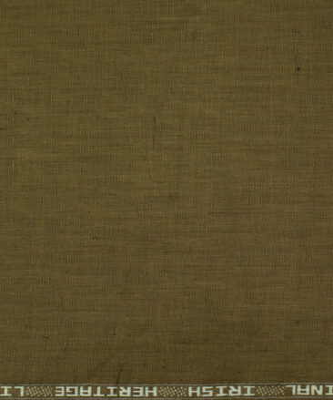 Burgoyne Men's Irish Cotton Linen 60 LEA Solids 2.25 Meter Unstitched Shirting Fabric (Light Brown)