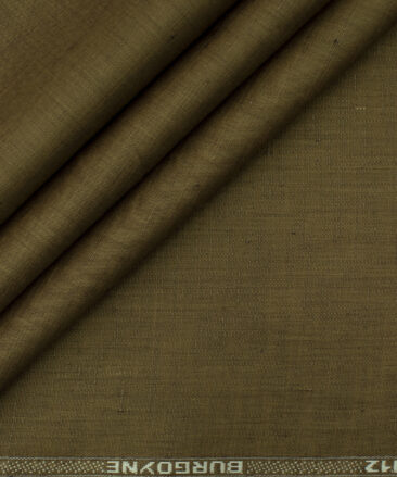 Burgoyne Men's Irish Cotton Linen 60 LEA Solids 2.25 Meter Unstitched Shirting Fabric (Light Brown)