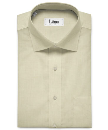 Burgoyne Men's Irish Linen 60 LEA Solids 2.25 Meter Unstitched Shirting Fabric (Cream)