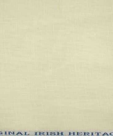 Burgoyne Men's Irish Linen 60 LEA Solids 2.25 Meter Unstitched Shirting Fabric (Cream)