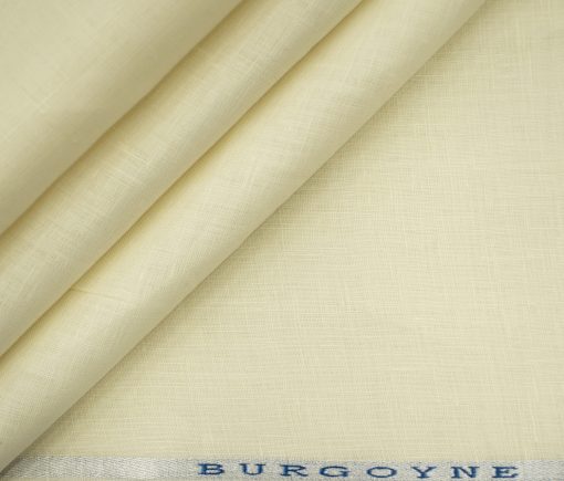 Burgoyne Men's Irish Linen 60 LEA Solids 2.25 Meter Unstitched Shirting Fabric (Cream)