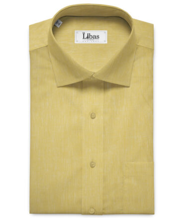 Burgoyne Men's Irish Linen & Lyocell 60 LEA Self Design 2.25 Meter Unstitched Shirting Fabric (Yellow)