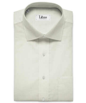 Burgoyne Men's Irish Linen 70 LEA Solids 3.50 Meter Unstitched Shirting Fabric (Milky White)