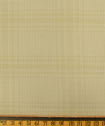 Cadini Men's Terry Rayon Checks 3.75 Meter Unstitched Suiting Fabric (Beige)