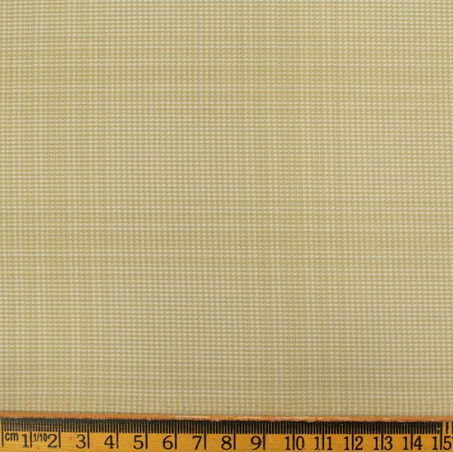 Cadini Men's Terry Rayon Checks 3.75 Meter Unstitched Suiting Fabric (Beige)