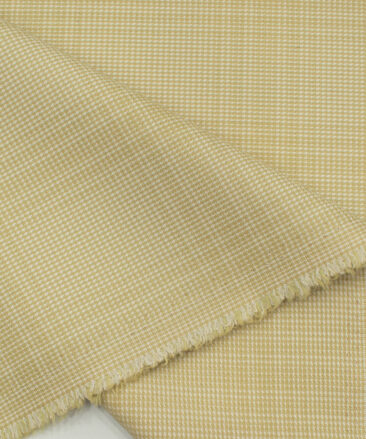 Cadini Men's Terry Rayon Checks 3.75 Meter Unstitched Suiting Fabric (Beige)