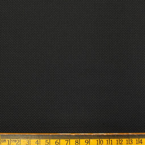 Don & Julio Men's Terry Rayon Structured 3.75 Meter Unstitched Suiting Fabric (Black)