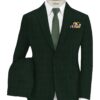 Don & Julio Men's Terry Rayon Checks 3.75 Meter Unstitched Suiting Fabric (Dark Pine Green)