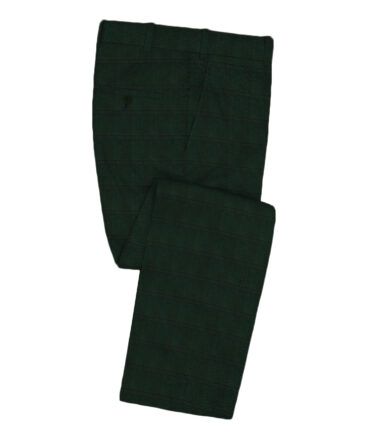 Don & Julio Men's Terry Rayon Checks 3.75 Meter Unstitched Suiting Fabric (Dark Pine Green)