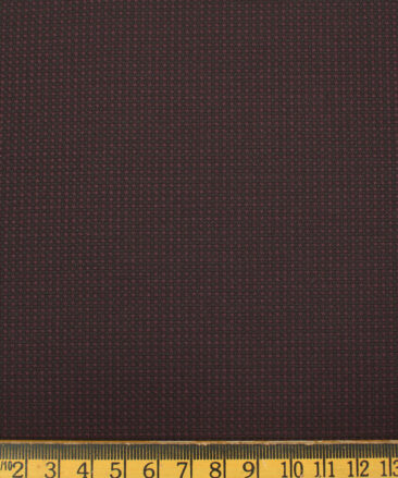 Don & Julio Men's Terry Rayon Structured 3.75 Meter Unstitched Suiting Fabric (Dark Wine)