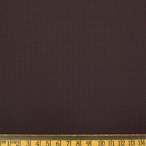 Don & Julio Men's Terry Rayon Structured 3.75 Meter Unstitched Suiting Fabric (Dark Wine)