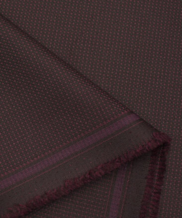 Don & Julio Men's Terry Rayon Structured 3.75 Meter Unstitched Suiting Fabric (Dark Wine)