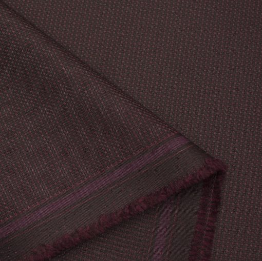 Don & Julio Men's Terry Rayon Structured 3.75 Meter Unstitched Suiting Fabric (Dark Wine)