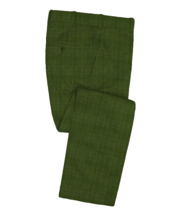 Don & Julio Men's Terry Rayon Checks 3.75 Meter Unstitched Suiting Fabric (Pear Green)